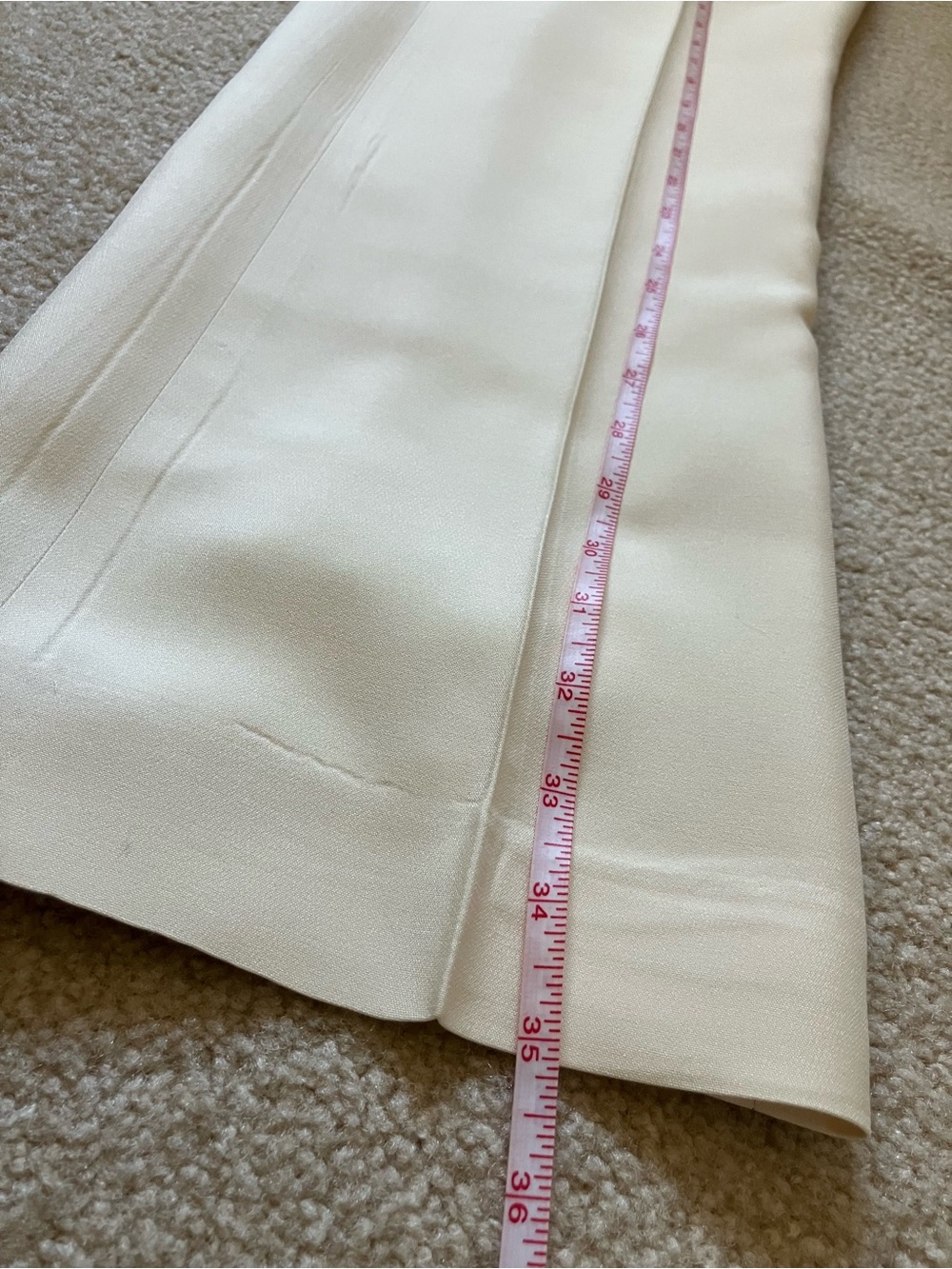Talbots Ivory Cream Straight-Leg Silk Lined Dress Pants - Picture 7 of 8